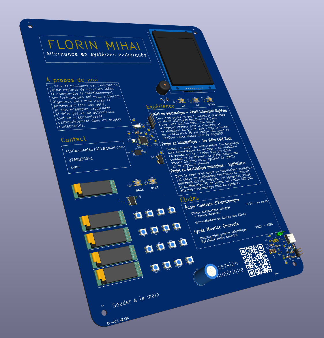 Vue 3D du CV dans KiCad